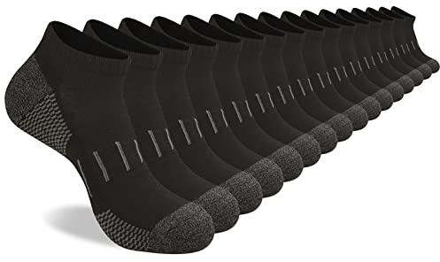 Heatuff Men's Athletic Ankle Socks Moisture Wicking Cushion Sports Running Low Cut Sock (8 Pairs)