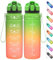 Coolfel Sport Trinkflasche 2l, 1,5l, 1l, 700ml, 500ml Trinkflasche Kinder Auslaufsicher, Motivierende Wasserflasche mit Zeitmarkierung Bpa Frei Tritan Trinkflasche für Mädchen, Junge, Schule, Gym