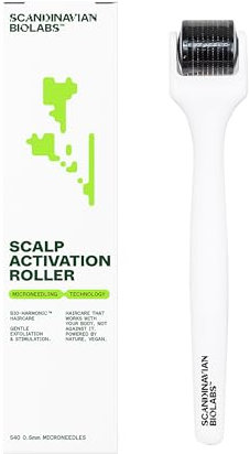 Scandinavian Biolabs Scalp Activating Roller | Stimulates and Improves Scalp Health, Encourages Fuller Looking Hair, Titanium Microneedles, Enhances Product Absorption