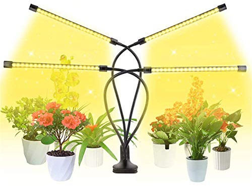 Lampe de plante, lumière à spectre complet LED lampes pour plantes avec 80LEDs 4 têtes avec col de cygne flexible à 360 degrés, avec minuterie 3/6 / 12H LED lampes de culture [Classe énergétique A+]