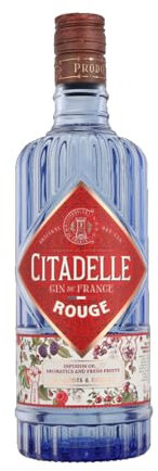 Gin CITADELLE Rouge - natürliche Infusion von roten Früchten und Botanicals - ausgezeichnet als bester Gin beim Spirituosenwettbewerb 2023 - Made in France - 41,7% Alkohol - 70 cl