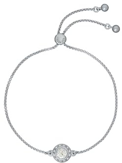 Ted Baker Soleta Solitaire Sparkle Crystal Adjustable Bracelet For Women (Silver Tone/Crystal)