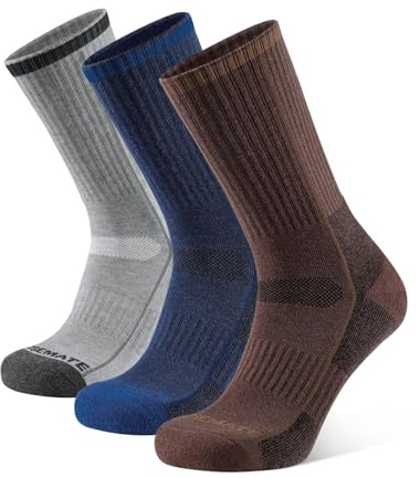Closemate 3 par Merino ullstrumpor män vinter varma strumpor män tjocka termostrumpor andas frottéstrumpor vandringsstrumpor för utomhus vandring löpning skidstrumpor svart grå brun, Blågråbrun, 39-42