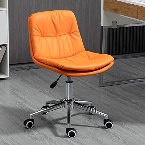 Home-Office-Stuhl, mittelhoher Rücken, PU-Leder, Schreibtischstuhl, Computerstuhl ohne Armlehne, ergonomischer Arbeitsstuhl mit Rollfunktion und Drehfunktion