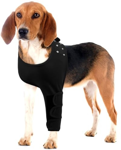 IECOii Dog Surgery Recovery Sleeve,Dog Knee Brace Leg Brace Sprain ACL CCL Arthritis Joint Care,Dog Recovery Suit,Dog Leg Wound Joint Protector to Prevent Licking Bite,Dog Elbow Protector,Black,M