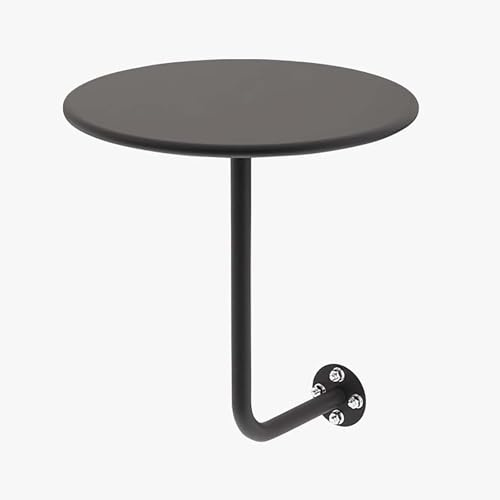 FAXJRU Runder Tisch zur Wandmontage, 40cm Bunter Tisch, Schwebender Stehtisch,L-förmiger Bistrotisch,An Der Wand Montierter Beistelltisch,für Kaffee, Café, Dessertladen,Esszim(Black)