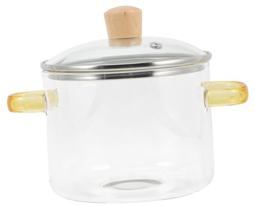 ROMISBABA Marmite Verre Transparente Avec Couvercle Résistante Chaleur Pour Cuisson De Nouilles Et Ragoûts