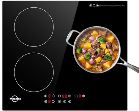 5500W Plaque à Induction 3 Feux Encastrable | 60cm Plaque Induction avec Booster, Commande Tactile 9 Niveaux, Minuterie 99 Min, Sécurité Enfant,D60355C1