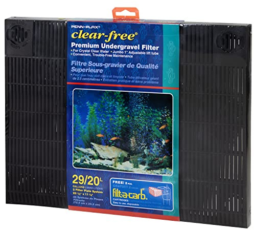 Penn-Plax Filtre d'aquarium Transparent de qualité supérieure sous Gravier (UGF) – sans Danger pour l'eau Douce et l'eau salée – Convient pour Les réservoirs de 29 gallons, Bleu