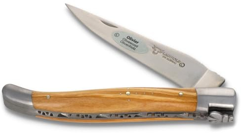 Laguiole en Aubrac Taschenmesser L0212OLIF 12 cm matt, Backen matt, Griffschalen Olivenholz