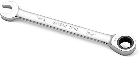 Jetech 12 mm Chiave combinata a cricchetto da, in acciaio Cr-V di grado industriale, con finitura cromata lucida