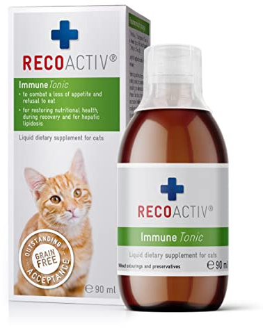 RECOACTIV Immunité Tonique pour Chats, 1 x 90 ML, complément Alimentaire diététique pour Le Soutien immunitaire et la prévention des carences, Stimulant de l’appétit diététique