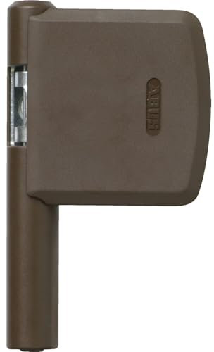 ABUS Scharnierseitensicherung FAS101 - Fenster-Zusatzschloss für die Scharnierseite - ABUS-Sicherheitslevel 10 - 24487 - Braun