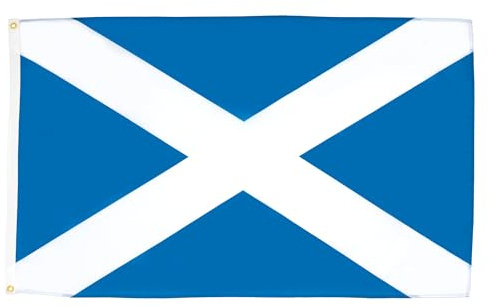 AZ FLAG Bandiera Scozia 150x90 cm Scozzese Poliestere Leggero 2 Occhielli | Uso interno bandiera decorativa Scotland doppie cuciture e bordi rinforzati con occhielli metallici