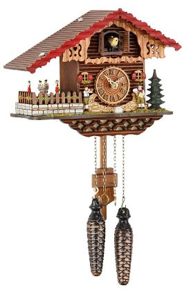 Trenkle Quarz Kuckucksuhr Schweizerhaus mit Musik, drehende Tänzer TU 457 QMT