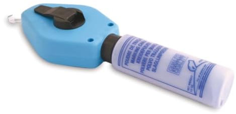 Defi Schnurschlaggerät ABS Gehäuse 30 m mit Haken und Kurbel blau schwarz 100 g Kreidebehälter mit zusätzlichem Pulver 1 mm Schnur für Bau und Markierung