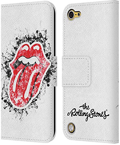 Head Case Designs Officially Licensed The Rolling Stones Distressed Look Tongue Licks Collection Leather Wallet Case Compatible with Apple iPod Touch 5G 5th Gen