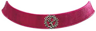 Alpenflüstern Damen Dirndlschmuck Samtkropfband Hirsch pink, pink, unisize
