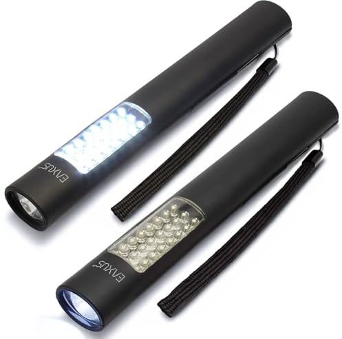 Eaxus® Juego de 2 lámparas de trabajo LED - Linterna con imán, pilas incluidas