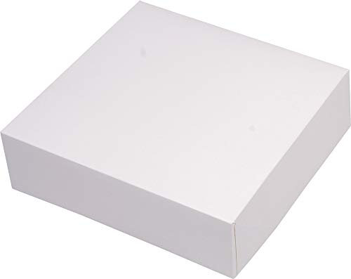 Firplast Lot de 50 boîtes à gâteaux carré Blanc 25 x 25 x 8 cm