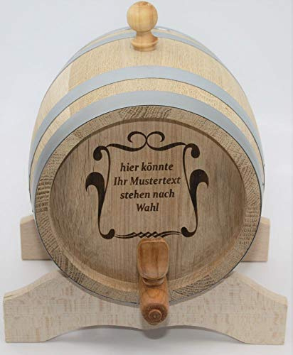 MAAJ 1 L WEINFASS MIT WUNSCHGRAVUR - Geschenk-Idee/WHISKYFASS/SCHNAPSFASS AUS EICHENHOLZ