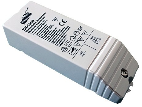 Elektronischer Transformator 50-150 Watt VA 12V/230V Nobile Trafo EN-D Serie (EN-150 D) dimmbar, Vorschaltgerät für Niedervolt-Anwendungen