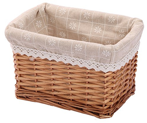 Rectangular Wicker Storage basket&bins container, Organizer Box, Kingwillow Art & Craft (Small)