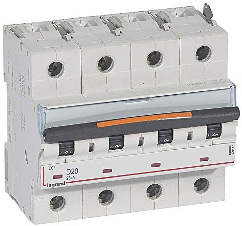Disjoncteur DX³ - 25kA - 4P 400V~ - 20A - courbe D - 6 modules