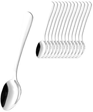 Esmeyer 156-404 12er Set Espressolöffel Sylvia, aus Edelstahl 18/0, poliert, Silber