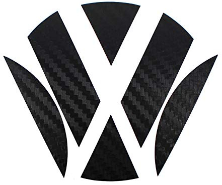 Emblem Ecken Inlays Folie Aufkleber passgenau - Finest Folia (K006 .Carbon Schwarz)