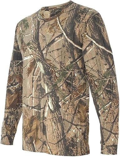 Stag Gents Long Sleeved Hunters Oak Tree camo t-Shirt Mens Cotton top Camouflage tee … (Large)