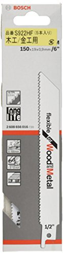 Bosch Professional 5 pezzi di lame per sega universale S 922 HF Flexible for Wood and Metal (lunghezza 150 mm, accessorio per sega universale)