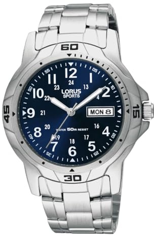 Lorus Military Blue Dial Stainless Steel Bracelet Gents Watch RXN51BX7