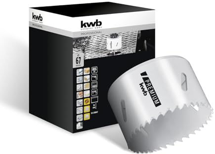 kwb HSS bimetall hålsåg Ø 67 mm, 8% koboltlegering med progressiv variotandning och hög precision för mångsidig användning