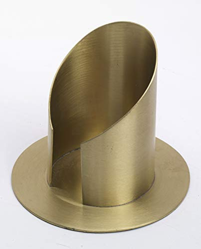 Röhren Kerzenleuchter mit Schlitz, Messing Gold matt gebürstet für Ø 6 cm Altarkerzen, Taufkerzen und Anlasskerzen