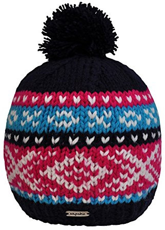Toutacoo, Mütze, Bunt, NorthCold, mit Bommel - in Nepal Handgestrickt Givré Navy Fluo