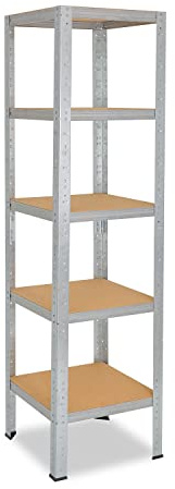 shelfplaza Home 200x30x30cm Schwerlastregal verzinkt mit 5 Böden x 175kg | Kellerregal · Lagerregal · Metallregal · Regale für Kellerraum · Steckregal · Abstellraum Regal