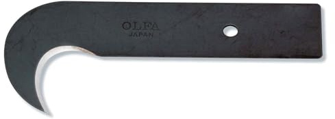 OLFA HOB-1 - Cuchilla en forma de gancho 90x39,5/20mm. Color Negro - Espesor 0,8 mm