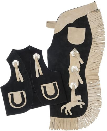 tough-1 Kids Chap Weste/Set Hufeisen, Jungen, schwarz