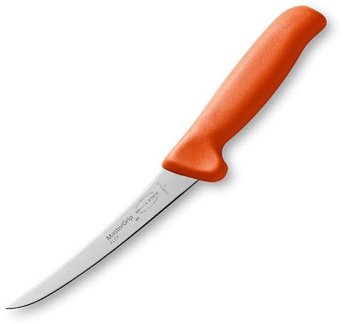 F. DICK Ausbeinmesser MasterGrip 15 cm, flexibel - rostfrei, Klinge extra scharf, 56 HRC, Fleischermesser ergonomischer Griff - Spezialstahl Metzgermesser - Profi Messer - 82881151-53 - orange