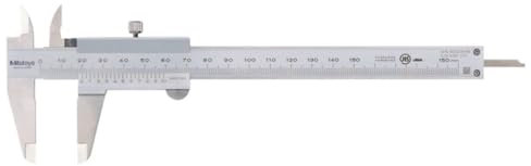 Mitutoyo 530-101 - Calibre de precisión con tornillo de bloqueo DIN 862, rango de medición 0-150 mm, 1 pieza
