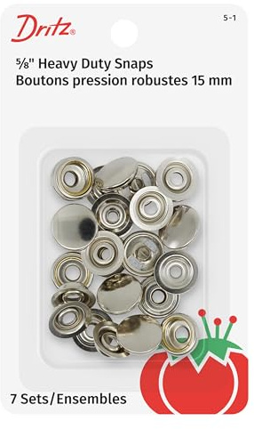 Dritz 5-1 Heavy Duty Snaps, Nickel, Size 24 (5/8-Inch) 7-Sets