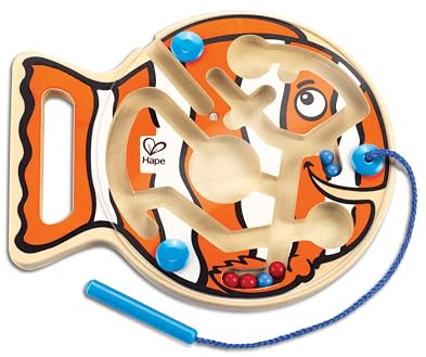 Hape Dicker Fisch - Motorikspielzeug aus Holz, Nachziehspielzeug und Greifspielzeug für Babys und Kleinkinder, fördert Feinmotorik und Koordination, für Kinder ab 12 Monaten