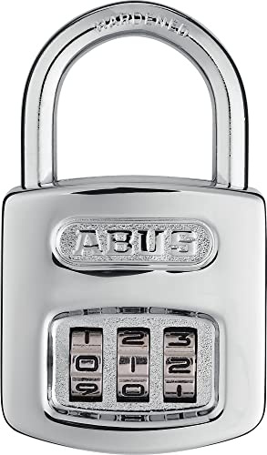ABUS Zahlenschloss 160/40 - Vorhängeschloss in hochglanz-verchromter Optik - mit individuell einstellbarem Zahlencode - 35013 - ABUS-Sicherheitslevel 5 - Silber