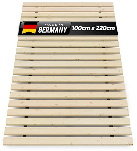TUGA - Holztech Rollrost 100 x 220 cm 20mm 300kg Lattenrost Rolllattenrost Stabiler Bettrost Qualität aus Deutschland
