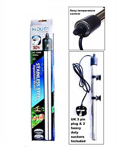 Hidom Stainless Steel 300w Submersible Aquarium Fish Tank Heater - HQ 304 Spec Stainless Steel