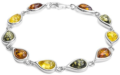 Ian and Valeri Co. Multicolor Amber Sterling Silver Drop Bracelet