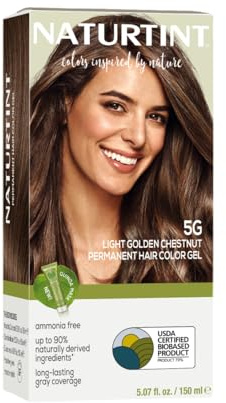 Naturtint 5G Light Golden Chestnut Permanent Hair Color (Pack of 1), Ammonia Free, Vegan, Cruelty Free, up to 100% Gray Coverage, Long Lasting Results (Packaging may vary)