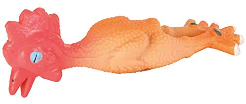 TRIXIE Huhn - quietschendes Hundespielzeug aus Latex für langen Spielspaß - 15 cm spannendes Kauspielzeug mit Sound - 35091