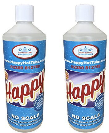 Happy Hot Tubs 2 x 1 Litre No Scale PREVENT AND REMOVE SCALE Hot Tub Away Anti Spa